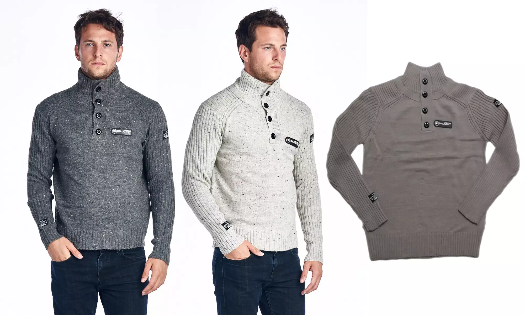 Men's Button-Up Turtleneck Sweaters - Primary Image
