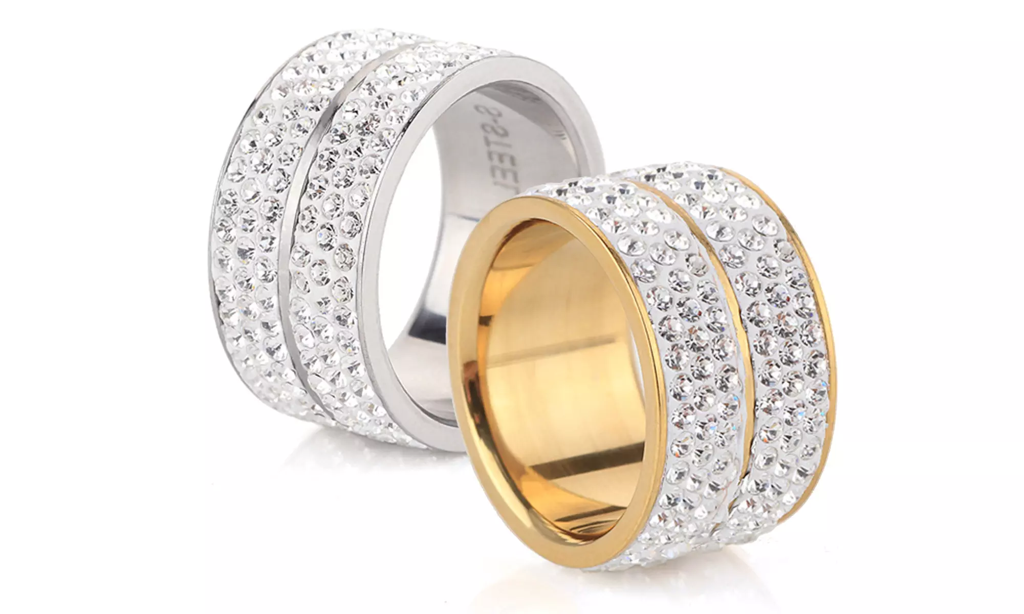 1x oder 2x Ring mit österreichischen Kristallen in Gold oder Silber in der Größe nach Wahl - Primary Image