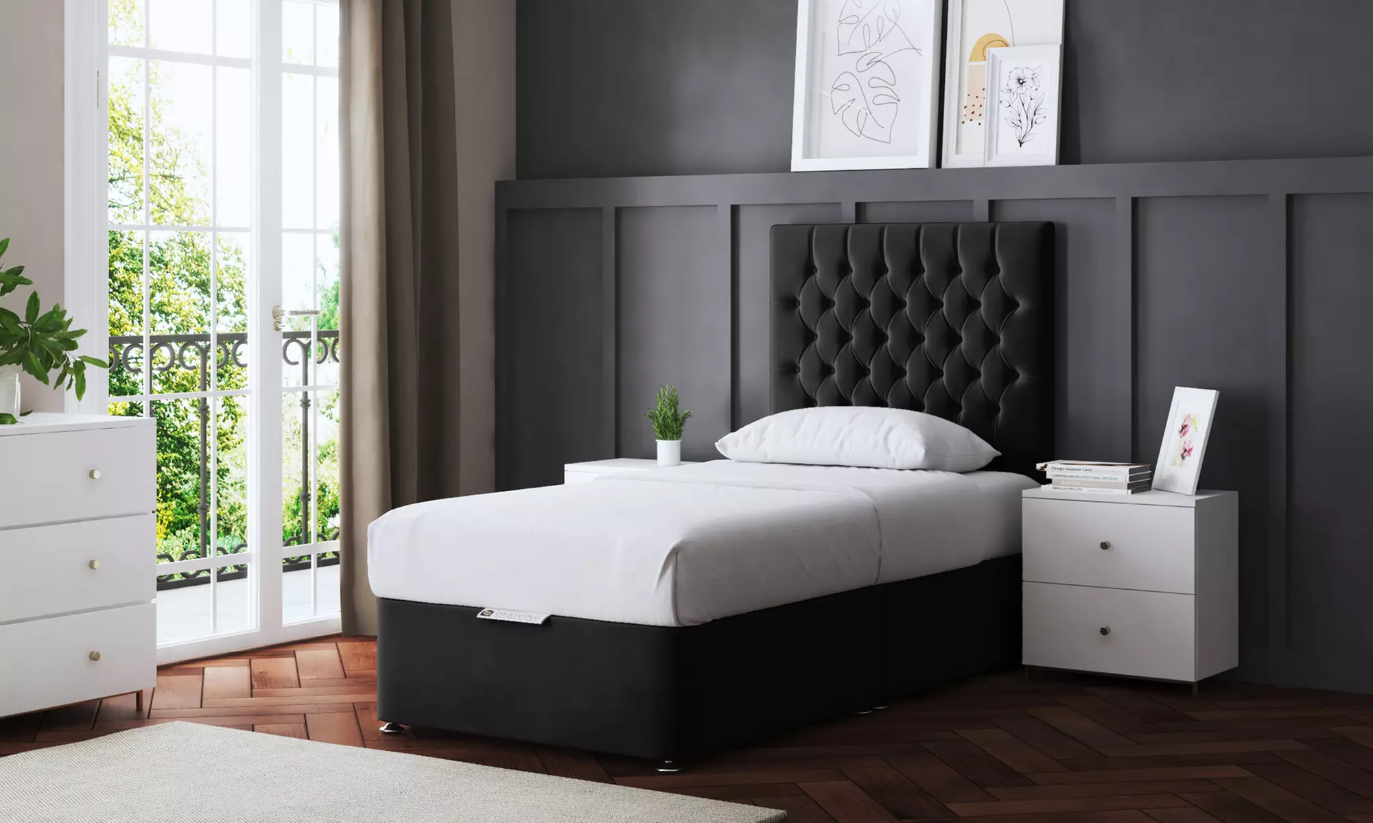 Seraphine Chesterfield Divan Bed with Four Drawers