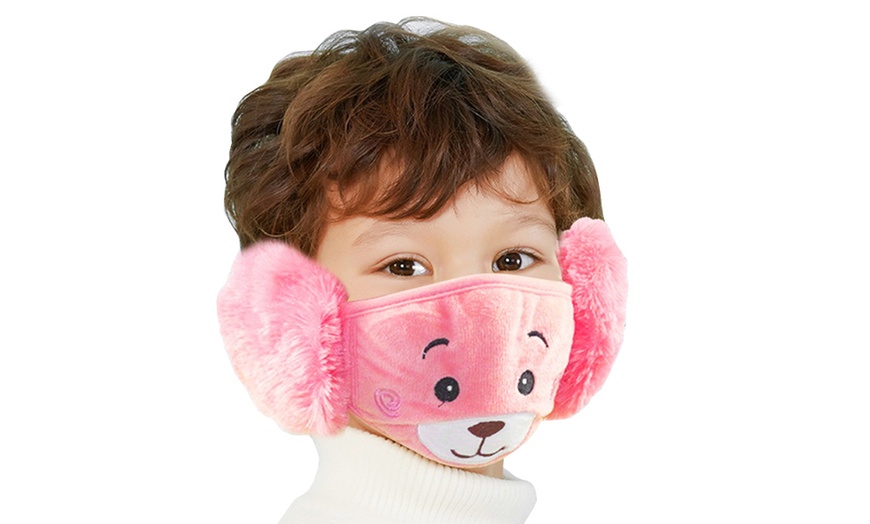 Image 6: Kids' Fluffy Mask with Earmuffs