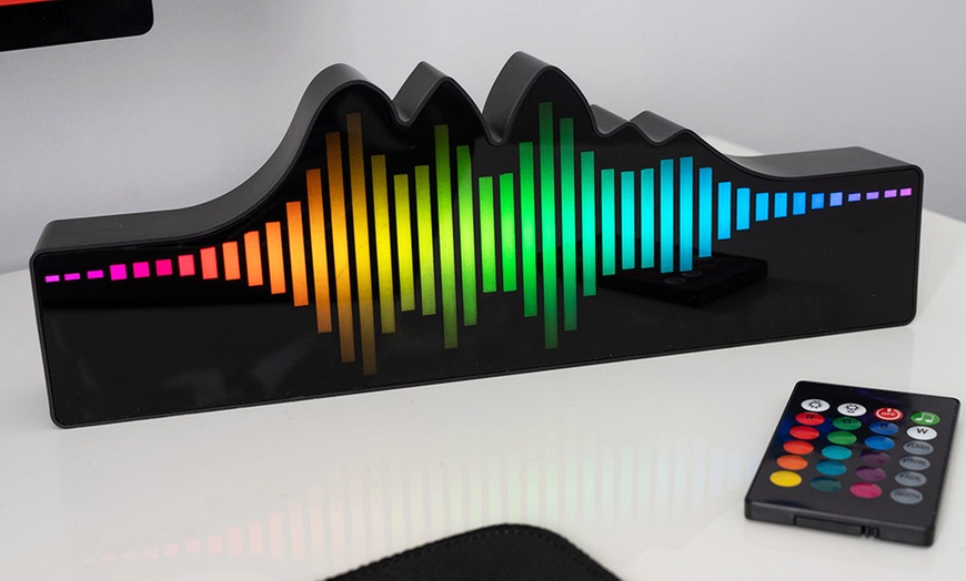 Image 1: Sound Wave Light Music-Reactive LED Lamp with 13 Colour Modes