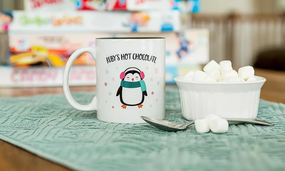 One, Two, Three, Five, or 10 Personalized Children's Hot Chocolate Mugs from Qualtry (Up to 80% Off) - Second Medium