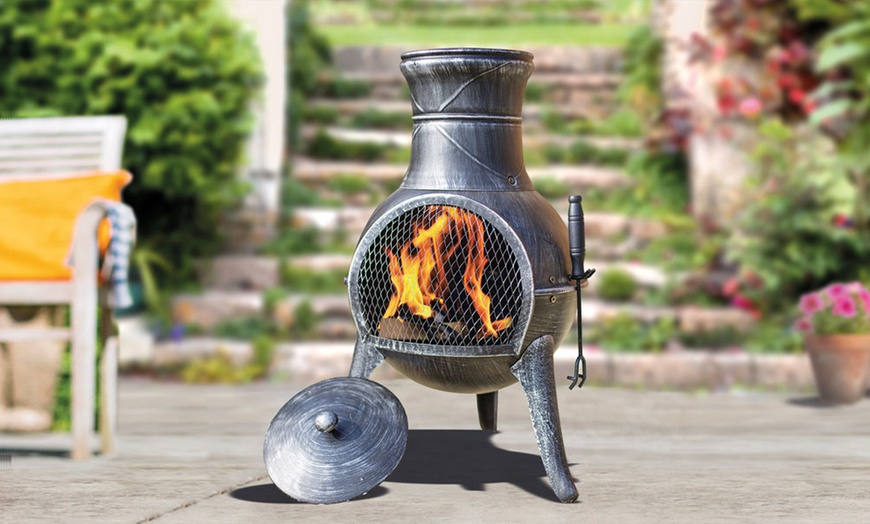 Image 1: Steel Chiminea