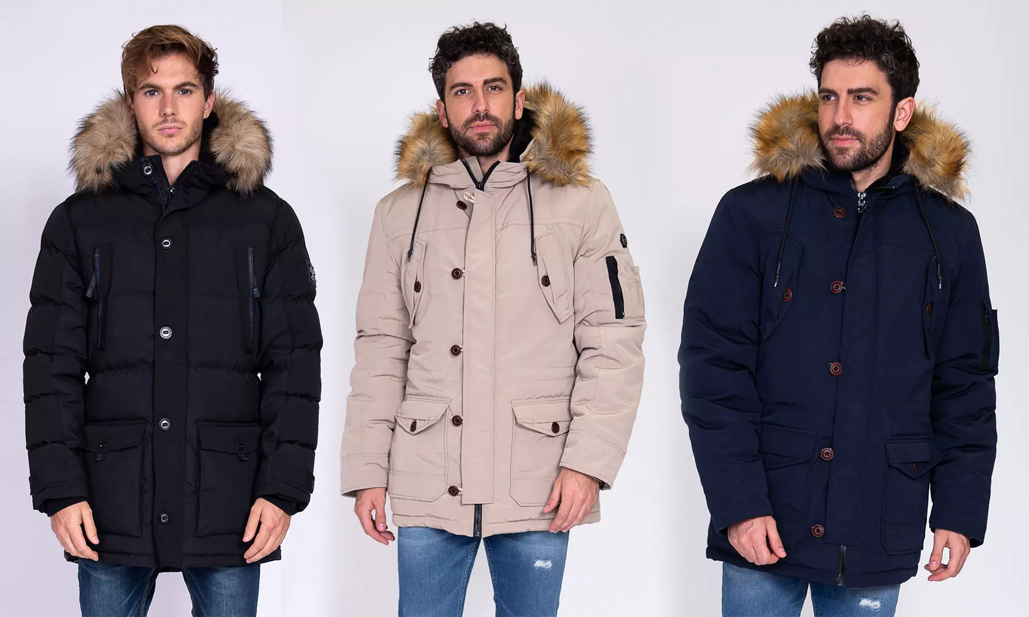 The Wild Stream Men's Padded Long Winter Coat With Free Delivery - Primary Image