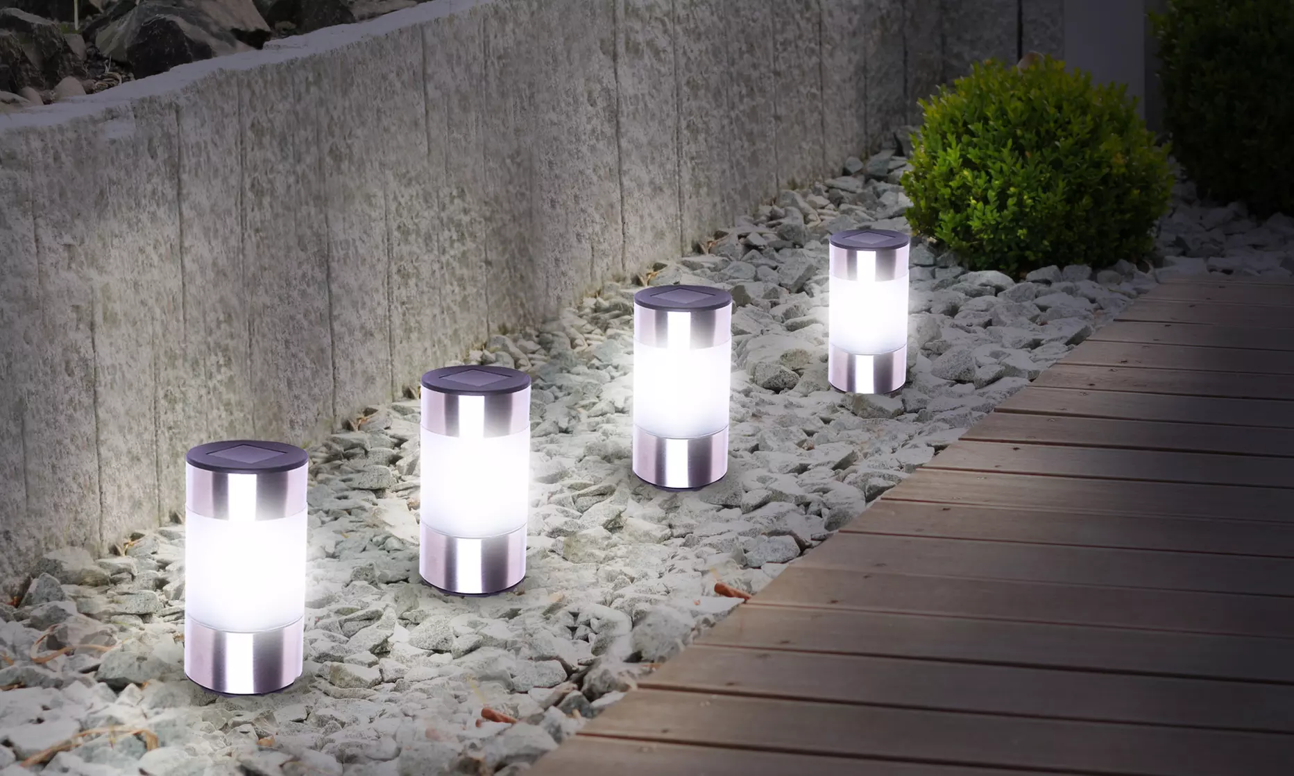 Lot de 4 ou 8 bornes solaires Inoxia 2 en 1 - Primary Image