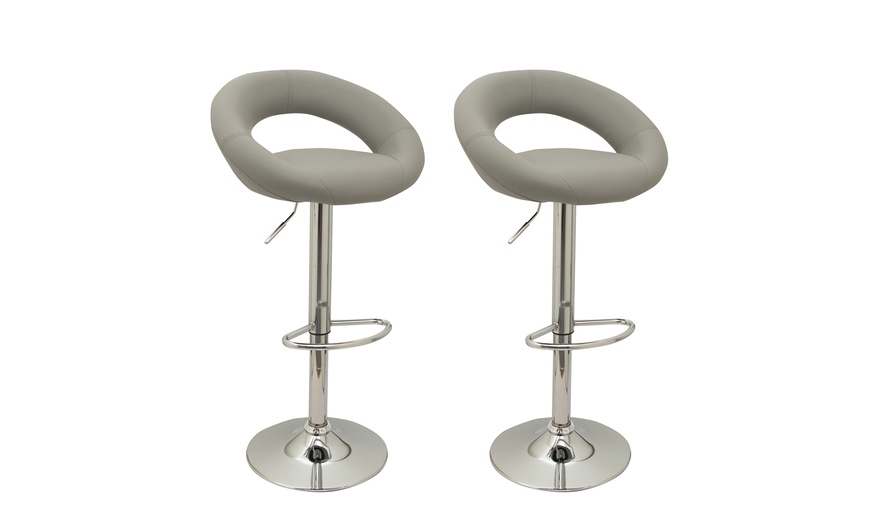 Image 14: Two Faux Leather Bar Stools