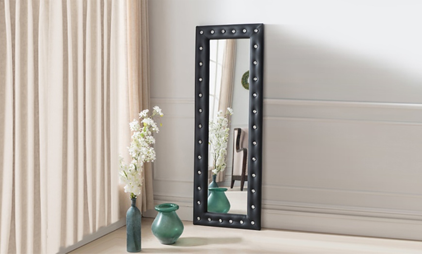 Image 1: Tufted Full-Length Mirror