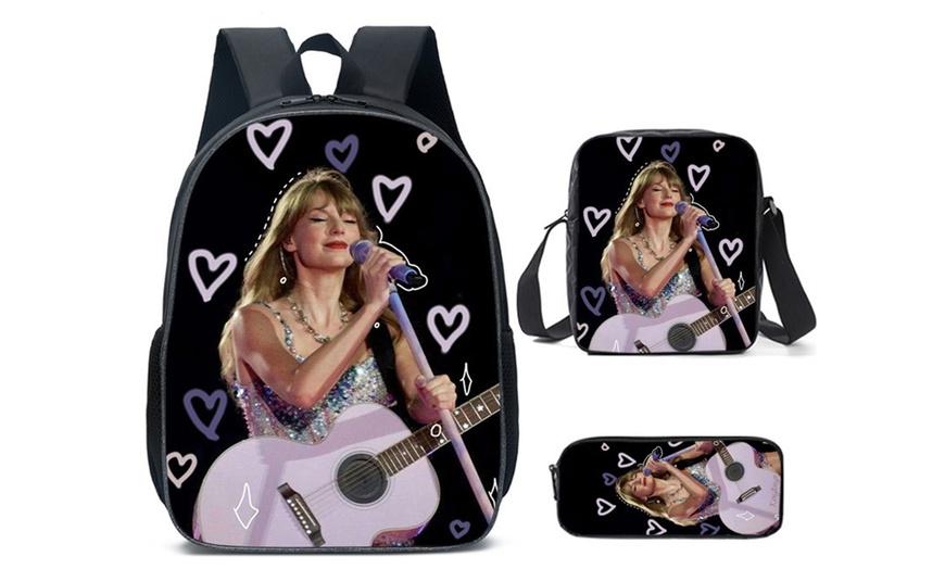 Image 6: Taylor Swift Inspired Three-Piece Backpack Set 