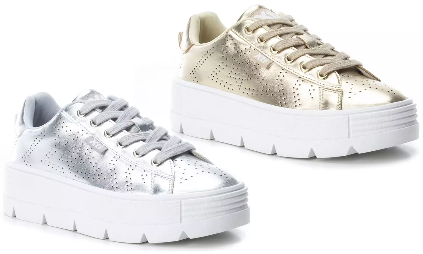 Baskets à plateforme métallisée de la marque XTI pour femme - Primary Image