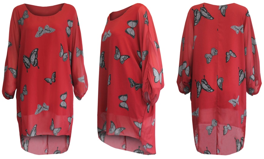 Image 9: Oversized Butterfly Print Top