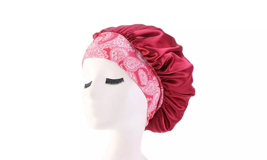 Image 2: One or Two Satin Sleeping Hair Wrap Headbands