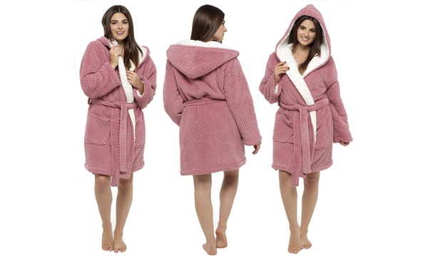 sherpa dressing gown ladies