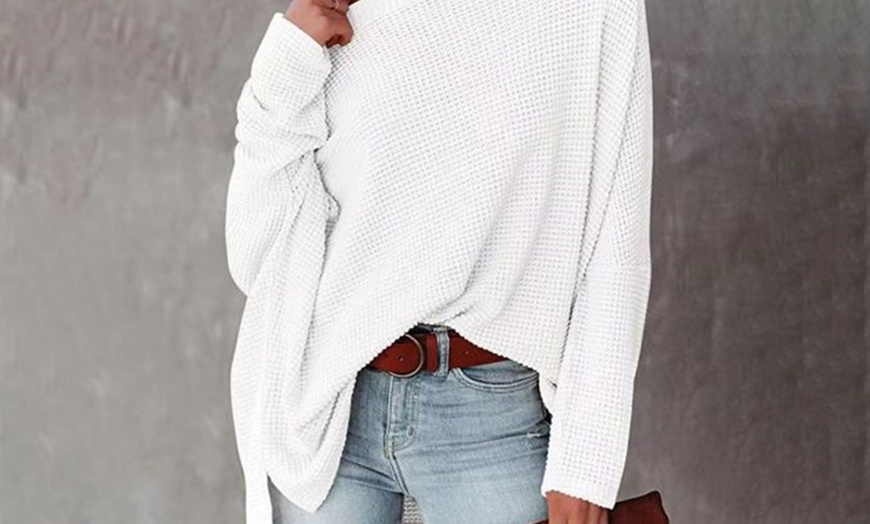 Image 6: Off-Shoulder Waffle Knit Top