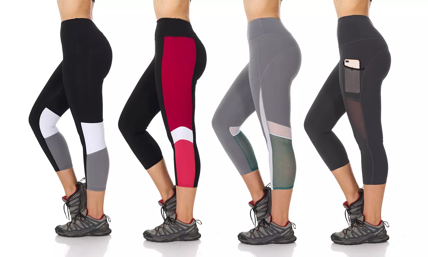 4-Pack of Women's High-Waist Workout Leggings. (Size S) - Primary Image