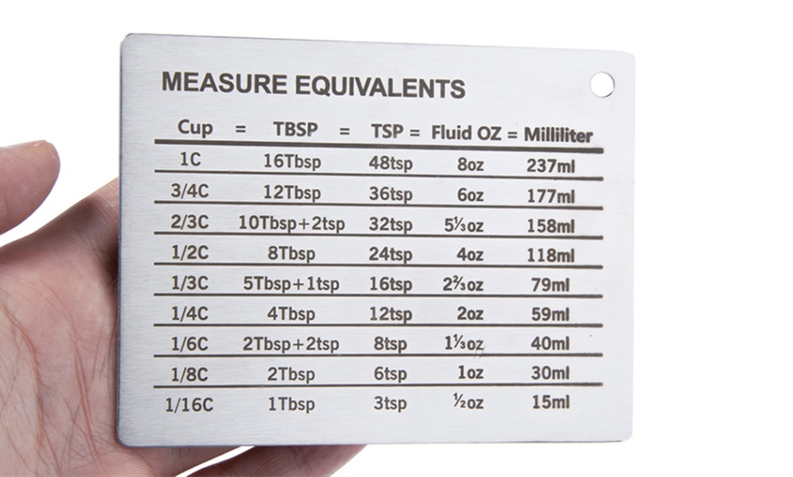 Up To 53% Off One or Two Stainless Steel Measure Equivalents Magnets ...