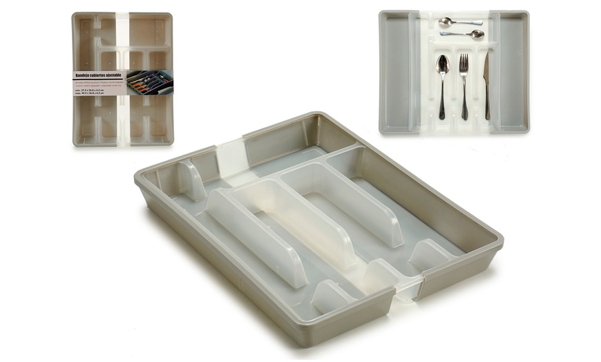 Image 1: Adjustable Cutlery Tray