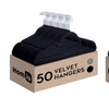Image 1: Homiu 50-Pack Velvet Slimline Hangers in Black or Grey