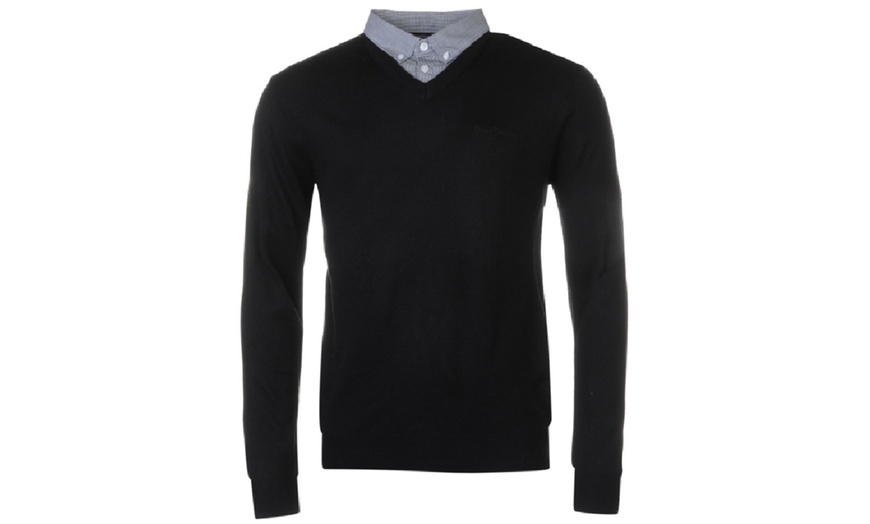 Image 2: Pierre Cardin Mock V-Neck Jumper