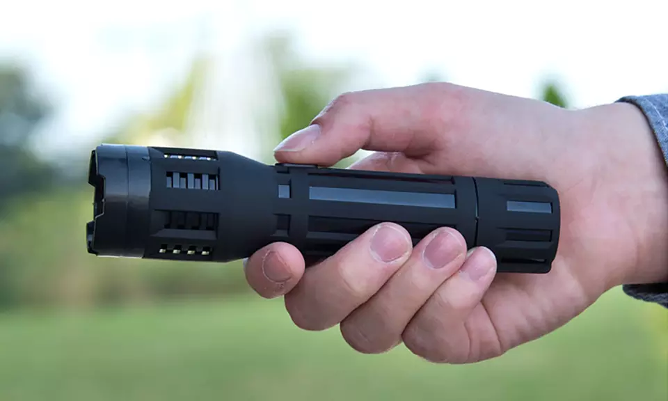 SABRE Maximum Strength Tactical Stun Gun with LED Flashlight and Belt Holster - Primary Image