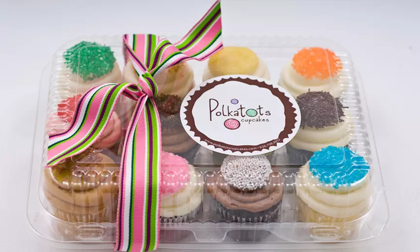 One Dozen "Biggies" or "Minis" Cupcakes at Polkatots Cupcakes (Up to 32% Off) - Primary Image