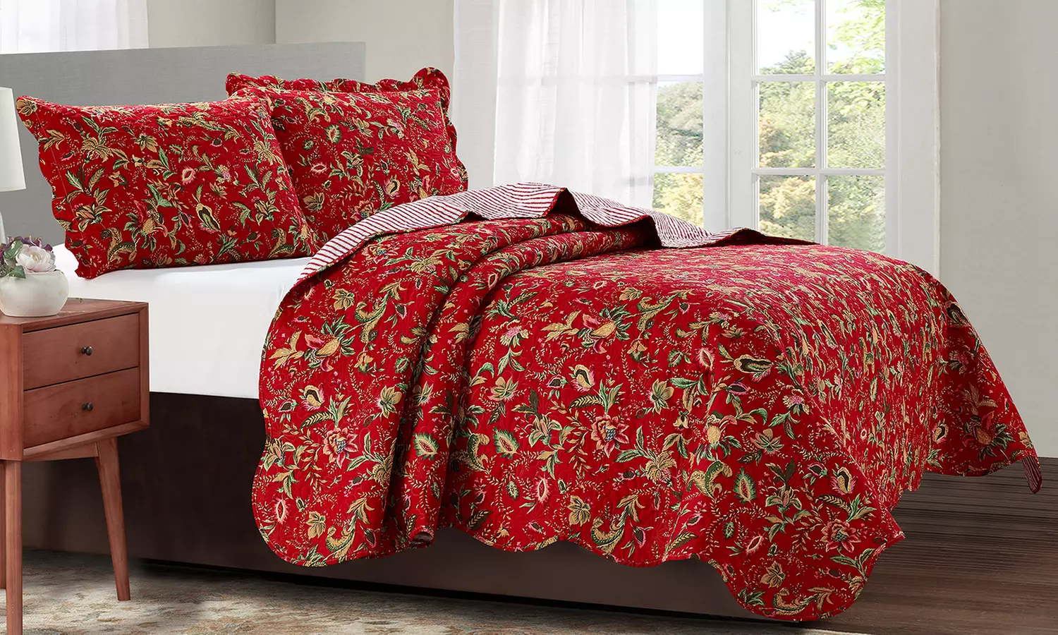 Glory Home Design Floral Quilt Set Collection - Assorted Patterns (3-Piece) - Primary Image