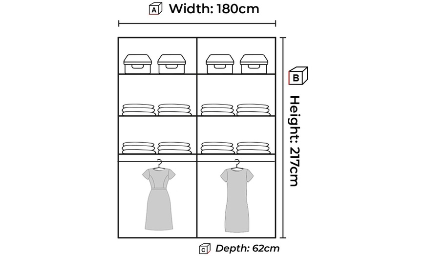 Image 8: Lauren Modern Sliding Door Wardrobe