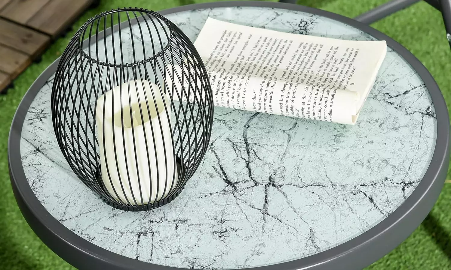 Outsunny Compact Foldable Patio Side Table