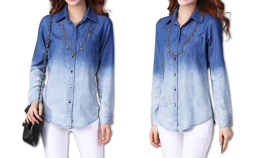 Image 2: Women's Ombre Denim Shirt