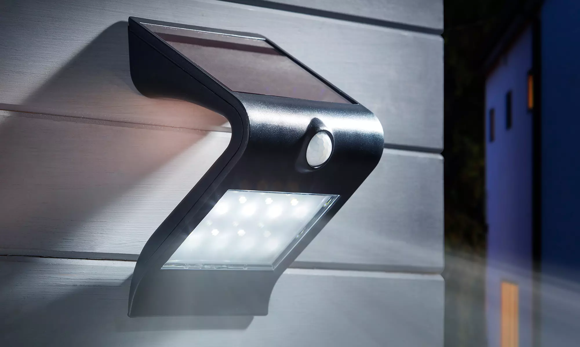 One or  Two 180 Lumens Solar Motion Sensor Entrance Security Lights - Primary Image