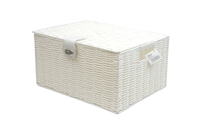 Image 3: Woven Storage Box with Lid