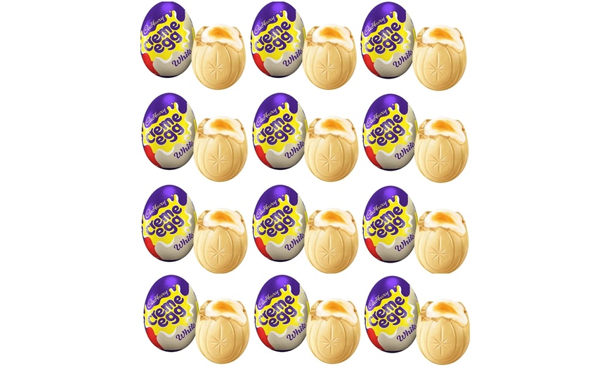 Image 1: 12-Pack Cadbury Chocolate Creme Egg White 40g 