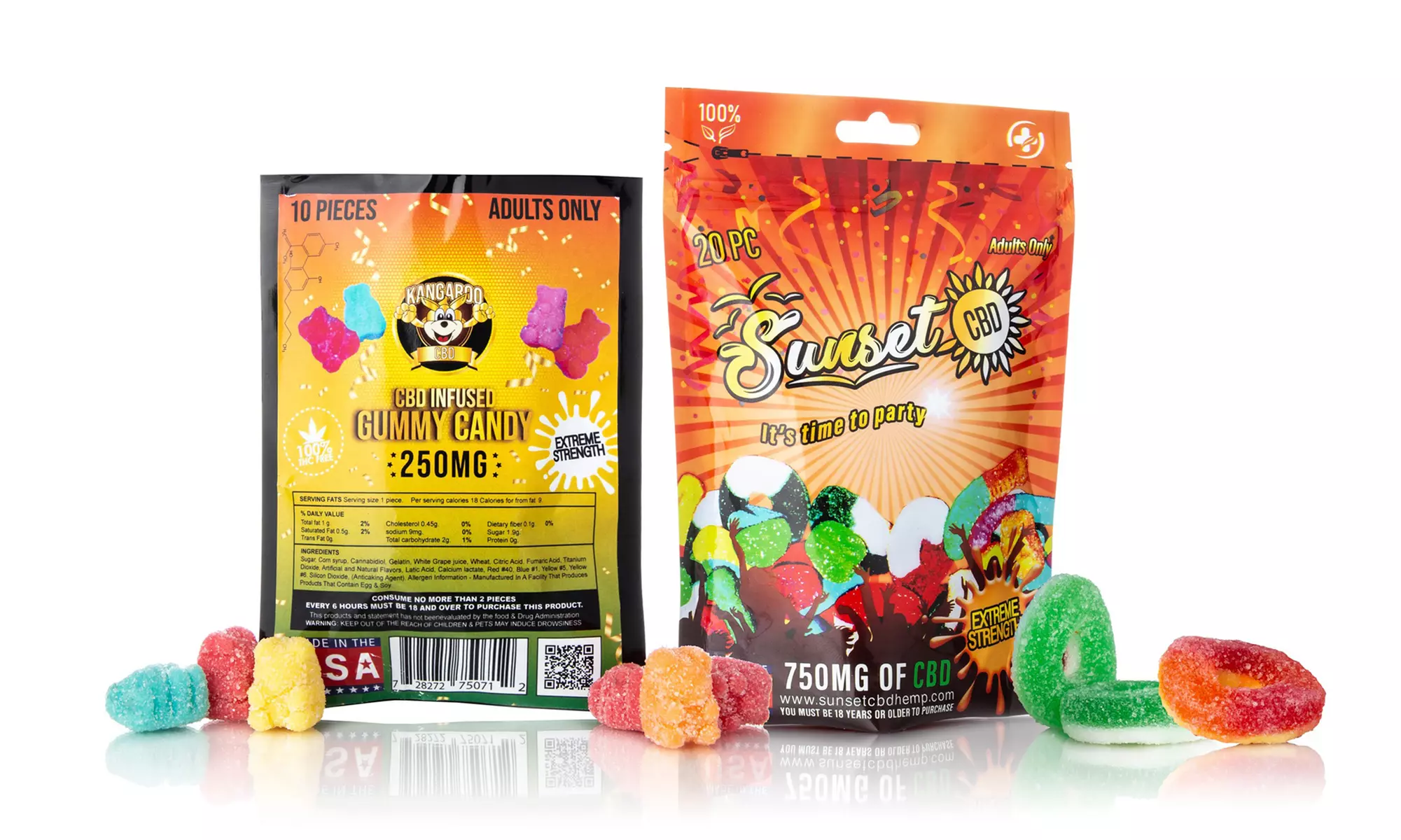 Groupon Exclusive High Potency CBD Infused Gummy Bundles (Kangaroo & Sunset)