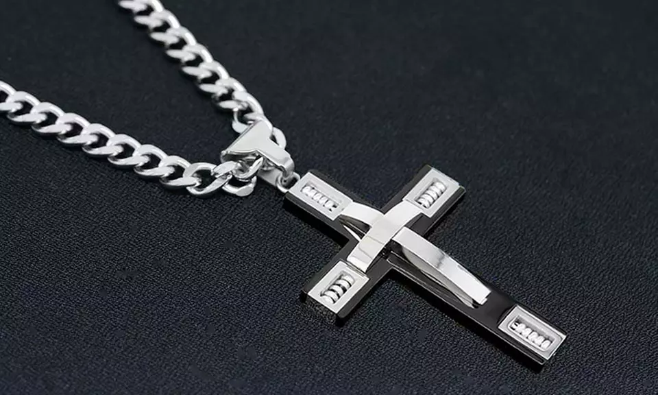 Men's Cross Necklaces in Stainless Steel - Primary Image