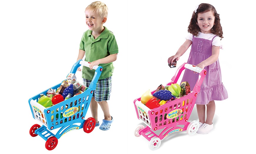 Image 1: Kid's Role Play Shopping Trolley