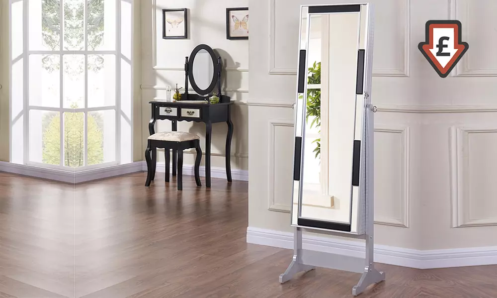 Full Length Mirrored Jewellery Cabinet for £69.98 With Free Delivery (70% Off) - Primary Image