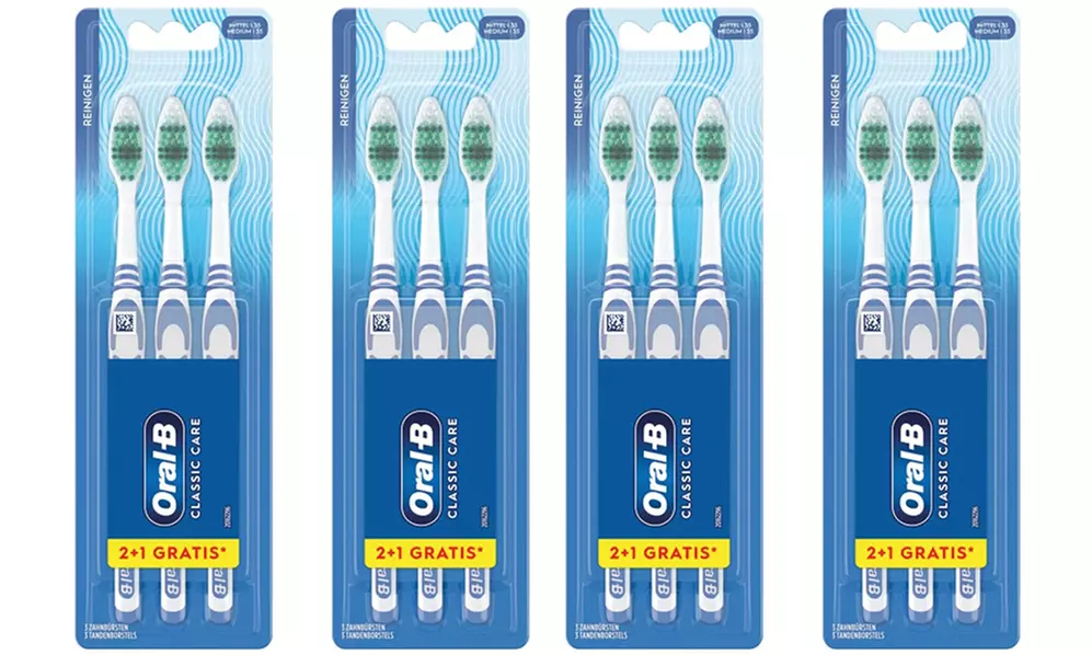 1, 2 ou 4 lots de 3 brosses à dents à poils mi-durs Oral-B - Image 3