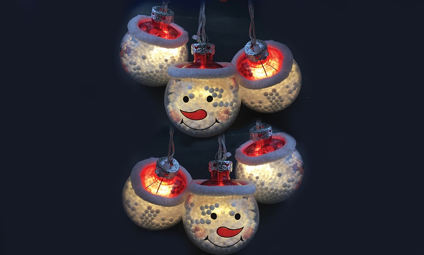 Image 1: Weihnachtliche Schneemann-Lichterkette