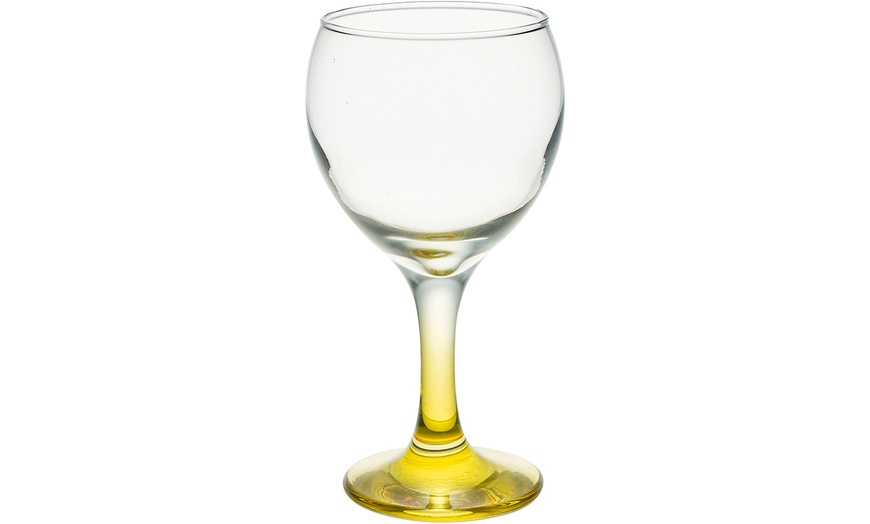 Image 5: Six or Twelve Coloured Stem Wine Glasses