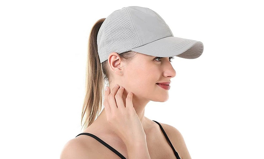 Image 9: Women's Criss-Cross Ponytail Baseball Cap