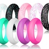 Image 1: 10-Pack Women Silicone Rings Wedding Stackable Durable Rubber Bands