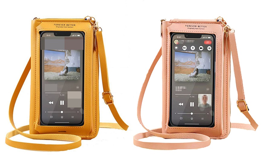 Image 34: Waterproof Crossbody Phone Bag with USB Charger Port