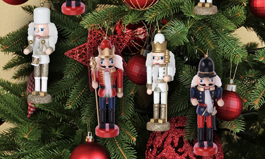 Image 1: Set of Three Nutcracker Tree Ornaments