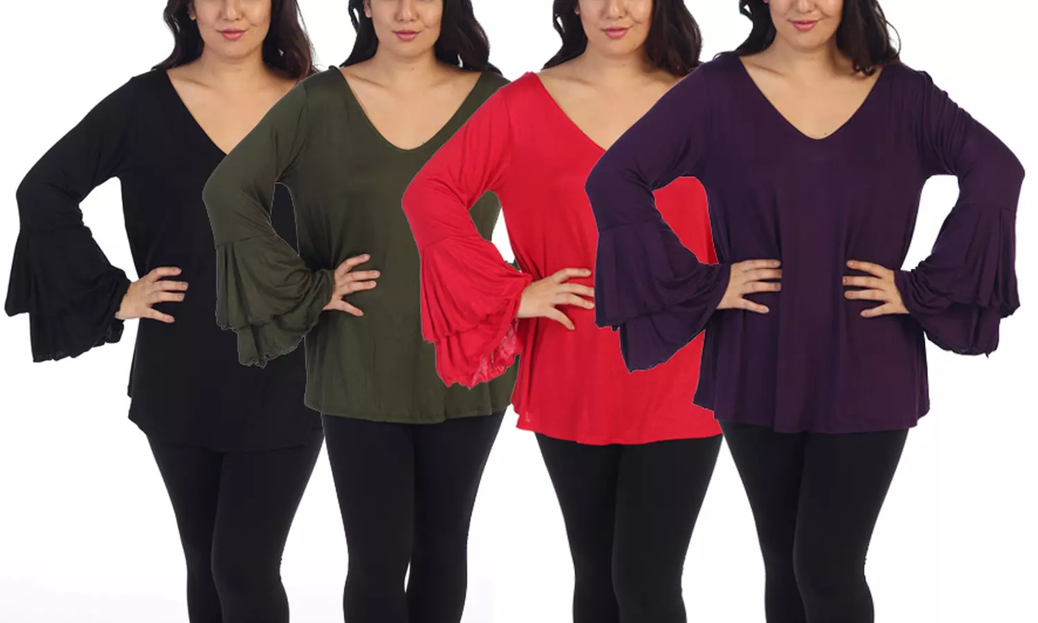 Women's Ruffle Top in Plus Sizes - Primary Image