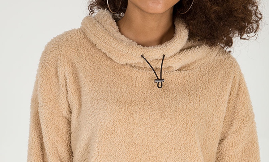 Image 3: QED London High Neck Teddy Jumper