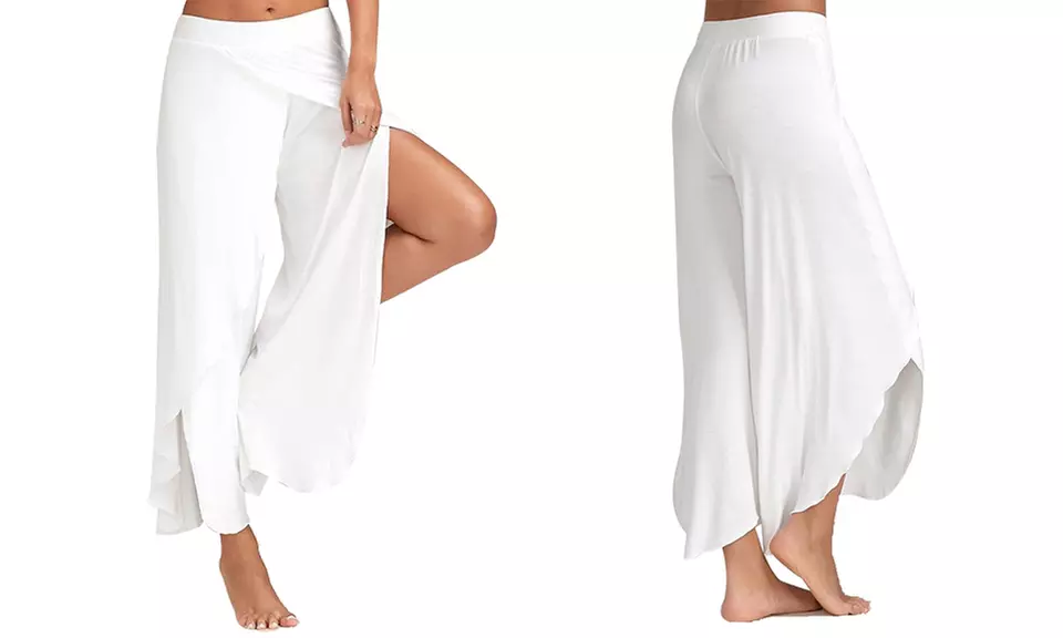 Pantalon femme léger ouvert sur les côtés, yoga - Second Medium