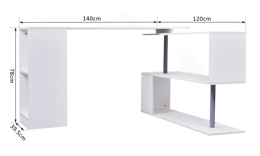 Image 12: HomCom Rotating Desk