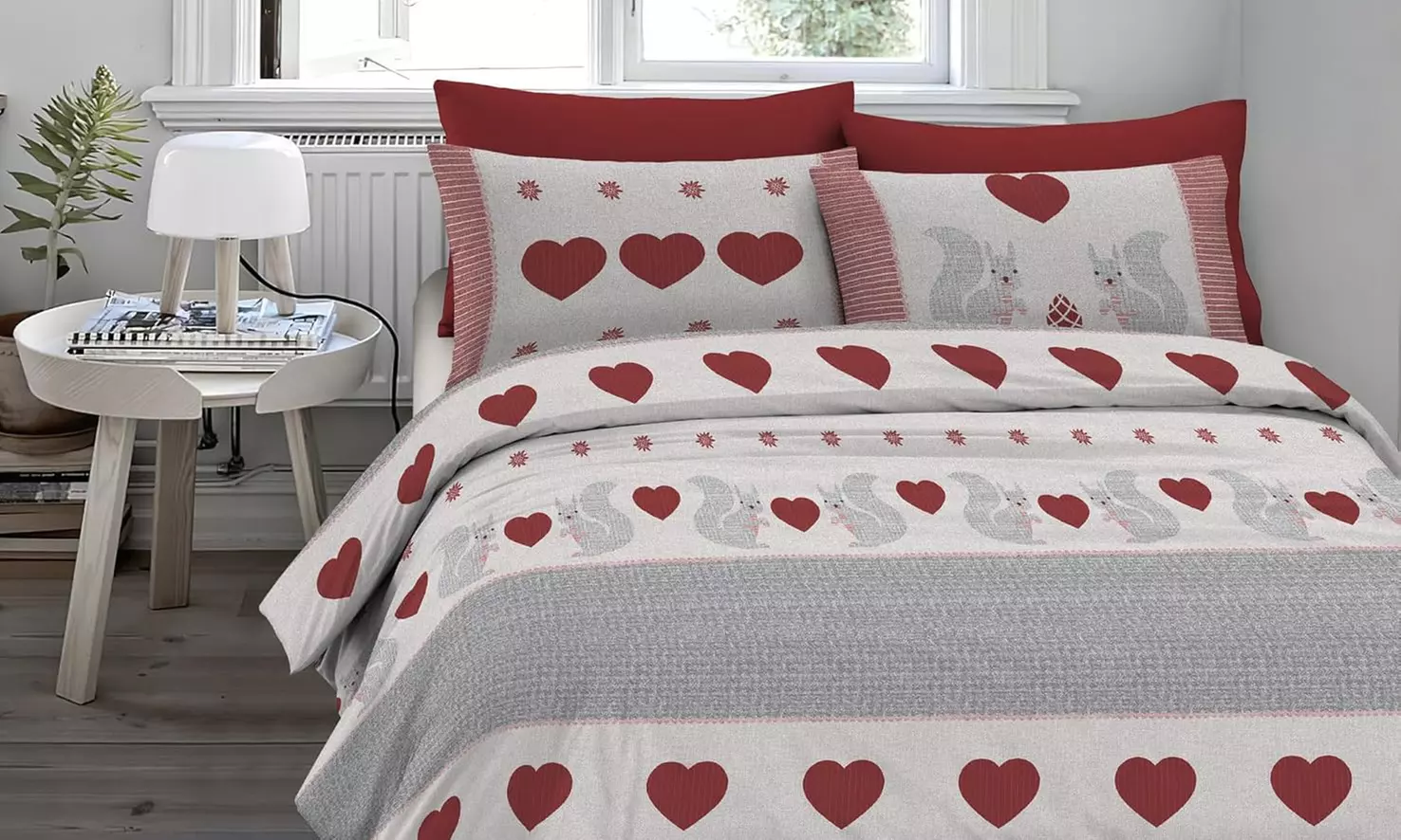 Flanell-Bettwäsche-Set mit winterlichem Motiv