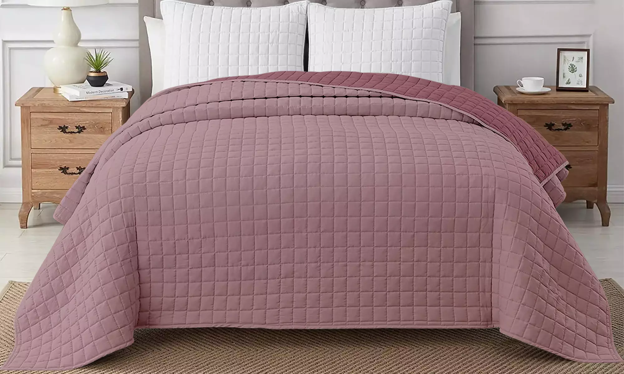 Doppelseitige Mikrofaser-Tagesdecke