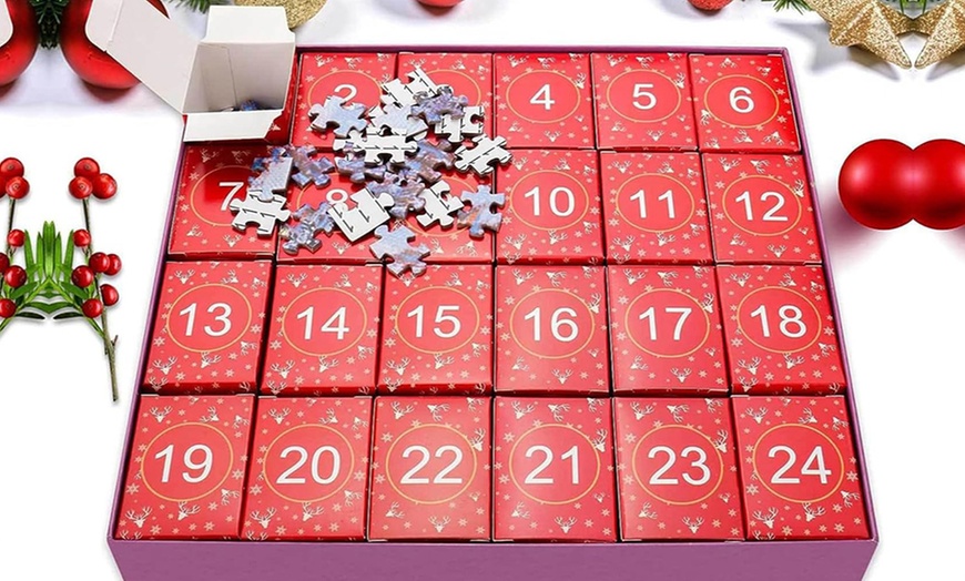 Image 3: 24 Days Christmas Advent Calendar Puzzles