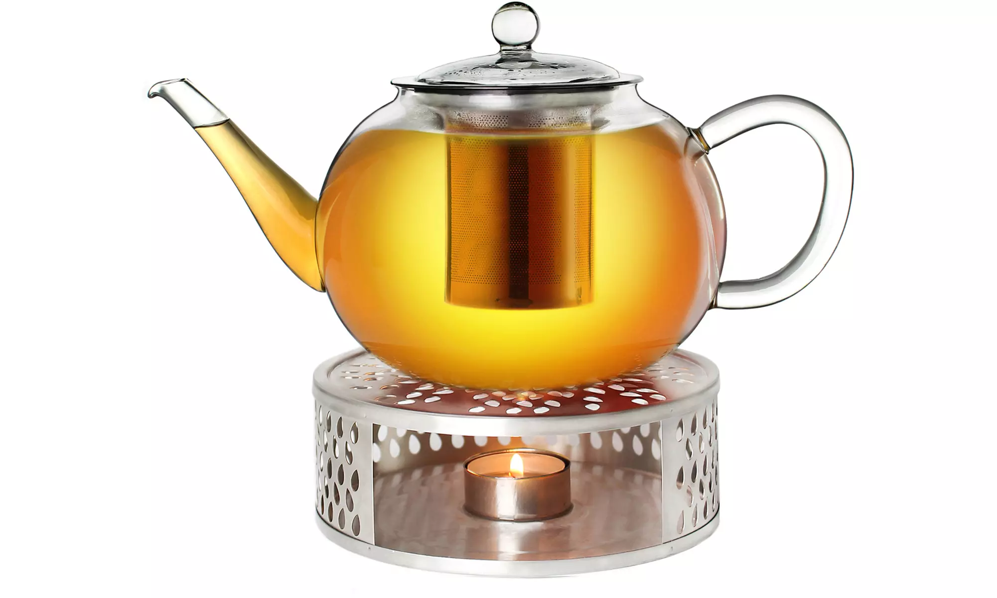 Creano Teekanne mit Filter und Stövchen
